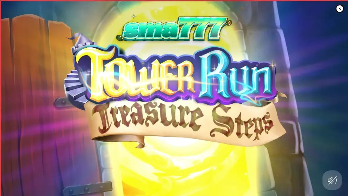 Tampilan visual slot Tower Run Treasure Steps dengan elemen pixel-art