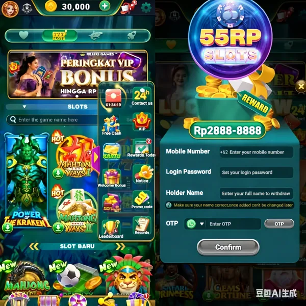 55RP Bonus Member Baru 100%